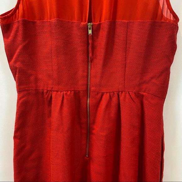 Anthro Maeve Lattice Neck Fit And Flare Skater Dress in Bright Red size 2 - Picture 8 of 15